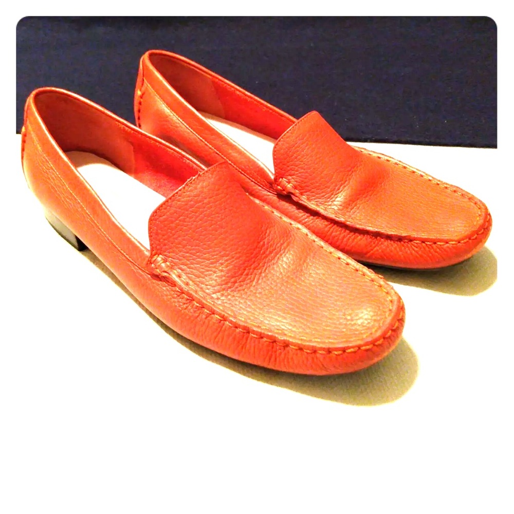 Talbots leather flats loafer moccasin red shoes